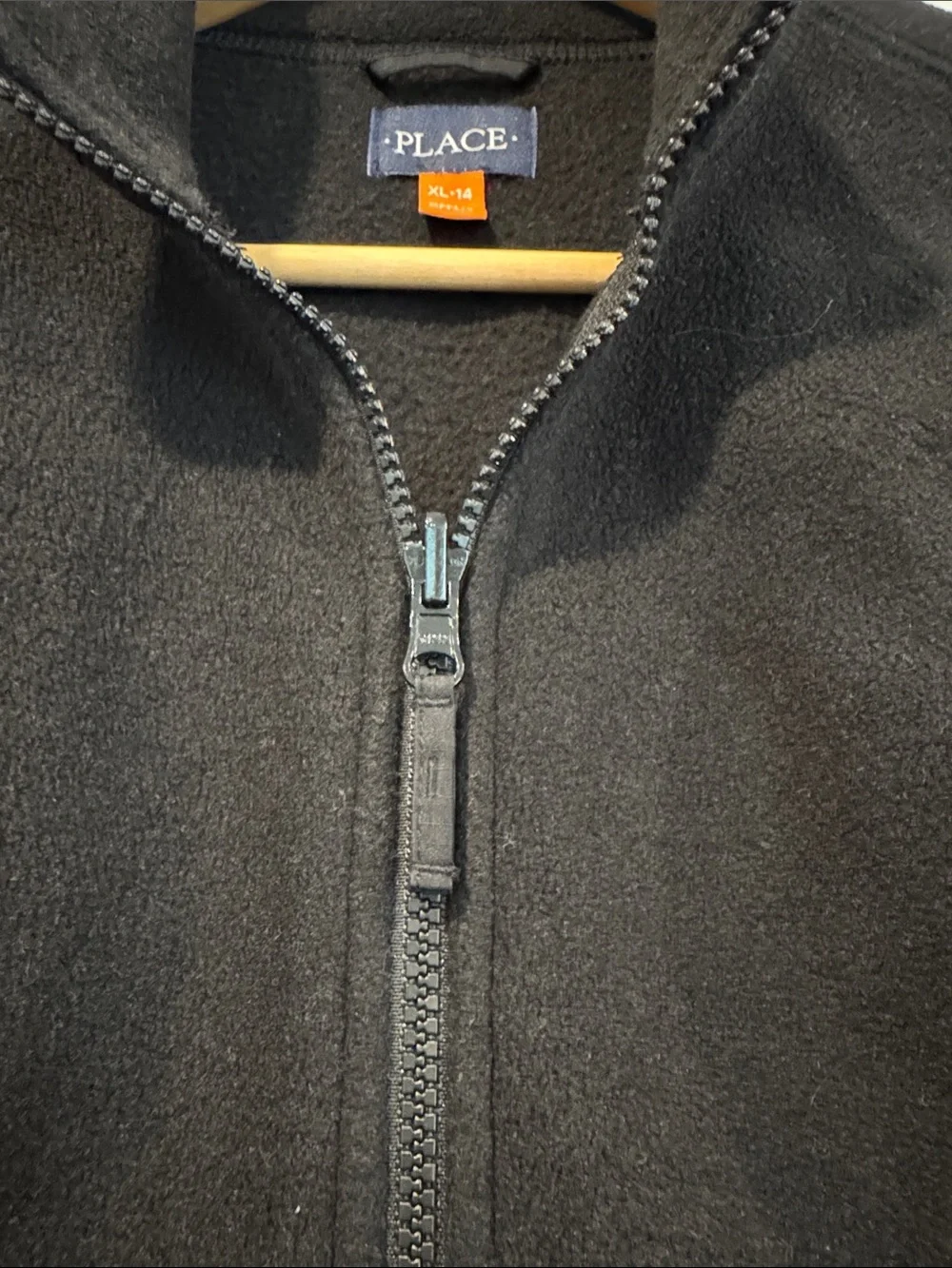 The Children's Place Black Zip-Up Fleece Jacket Size XL/14 Youth Boys